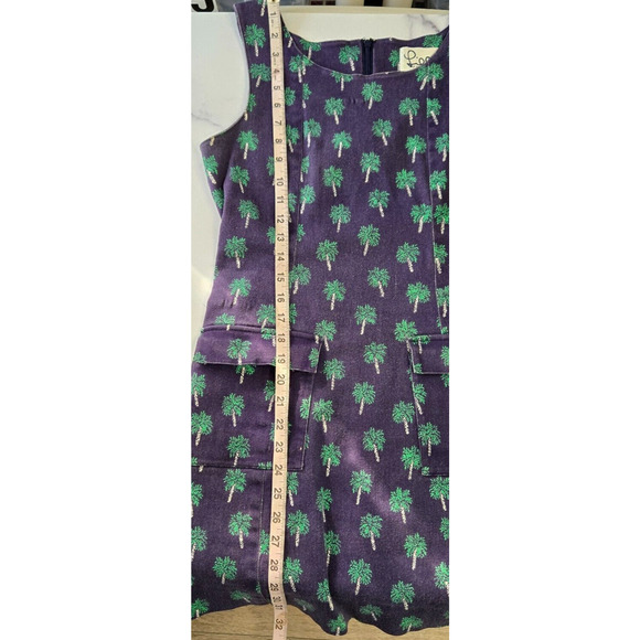 Vintage Lilly Pulitzer Womens Mini Dress 6 Navy Green Palm Tree Stretch Shift - Picture 10 of 10